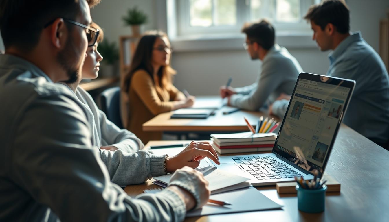 Students working in research laboratory